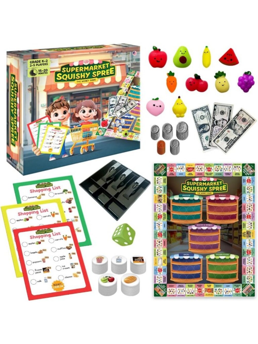 Squishy Supermarket Fidget Game for Kids 5-8 | Fun Money Learning Activity
